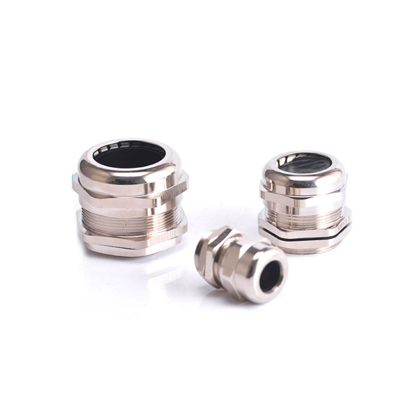 Copper nickel-plated gland waterproof cable connector German thread PG7/PG9/PG13.5/PG21 cable connector