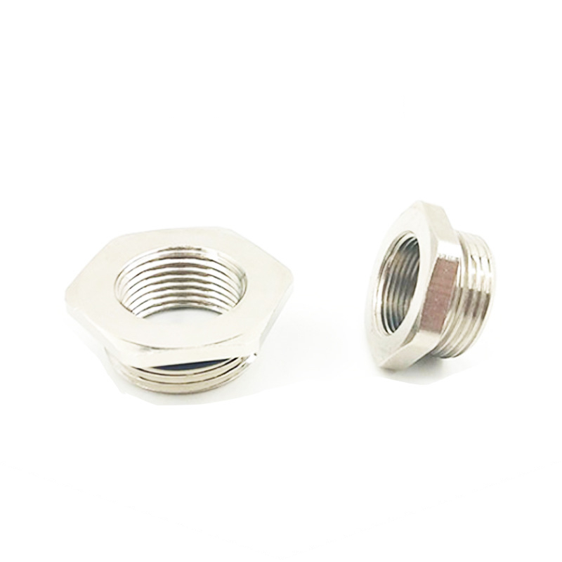 Customized metal reducing threaded reducing ring brass nickel plated M25-M20 metric reducing ring PG21-PG13.5