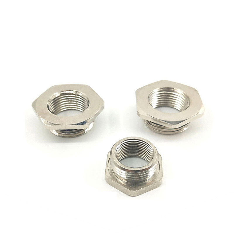 Customized metal reducing threaded reducing ring brass nickel plated M25-M20 metric reducing ring PG21-PG13.5