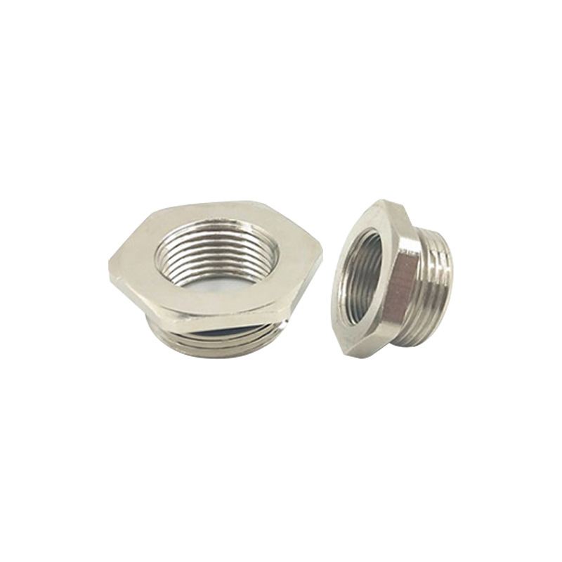 Customized metal reducing threaded reducing ring brass nickel plated M25-M20 metric reducing ring PG21-PG13.5