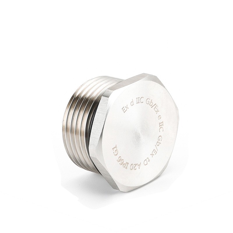 Directly supplied from the manufacturer, stainless steel brass threaded explosion-proof plugs, brass external hexagonal screw plugs, waterproof and dustproof stuffy covers