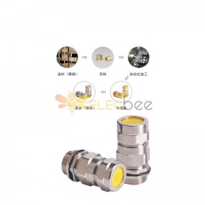 Explosion-proof armored cable double-sealed cable connector M20 stuffing box metal waterproof gland copper nickel-plated increased safety