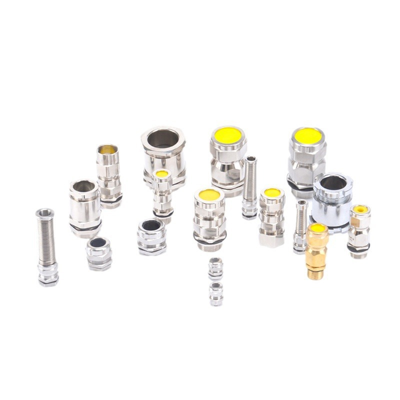 Explosion-proof armored waterproof connector metric and inch metal stuffing box single seal brass cable gland customization