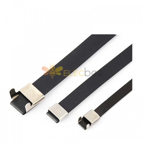 L-shaped plastic-coated stainless steel tie 201304316 stainless steel wire bridge metal strap outdoor cable tie