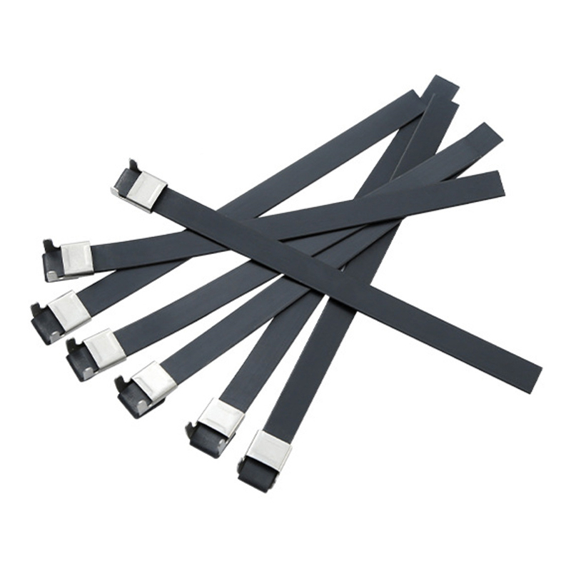 L-shaped plastic-coated stainless steel tie 201304316 stainless steel wire bridge metal strap outdoor cable tie