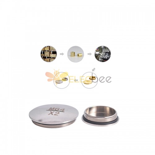 Metal external thread, round plug, brass nickel-plated round hole plug, fine tooth metal waterproof PG11