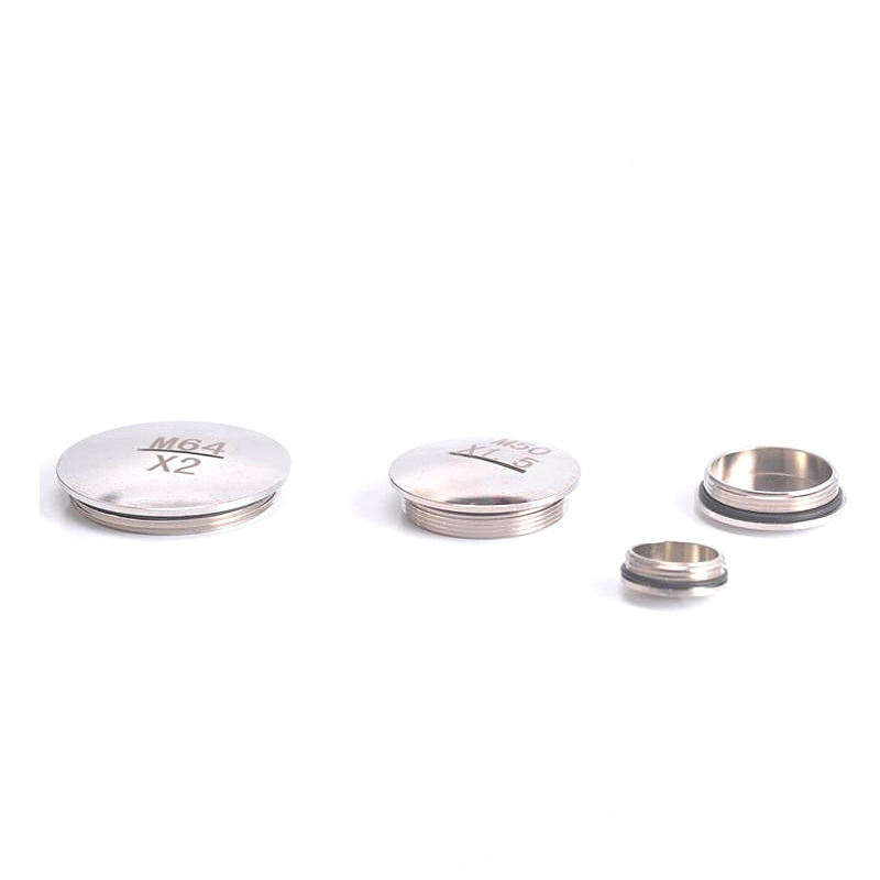 Metal external thread, round plug, brass nickel-plated round hole plug, fine tooth metal waterproof PG11