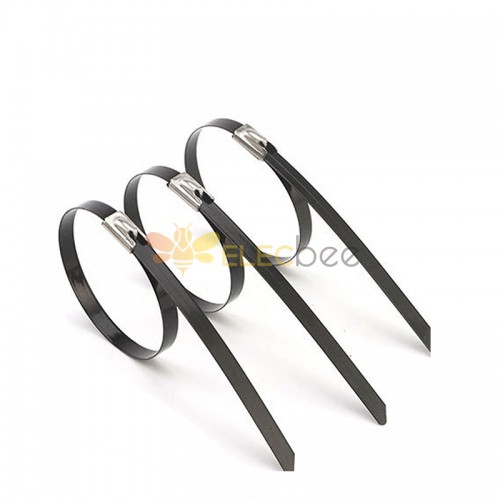 Plastic sprayed PVC stainless steel cable ties steel ball self-locking 304/316 wire bridge metal cable ties