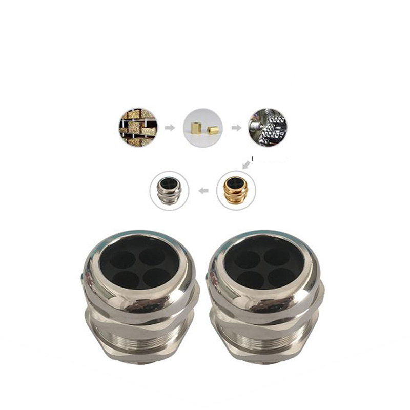 Porous cable plug rod waterproof joint brass nickel-plated stainless steel sealing stuffing box gland manufacturer