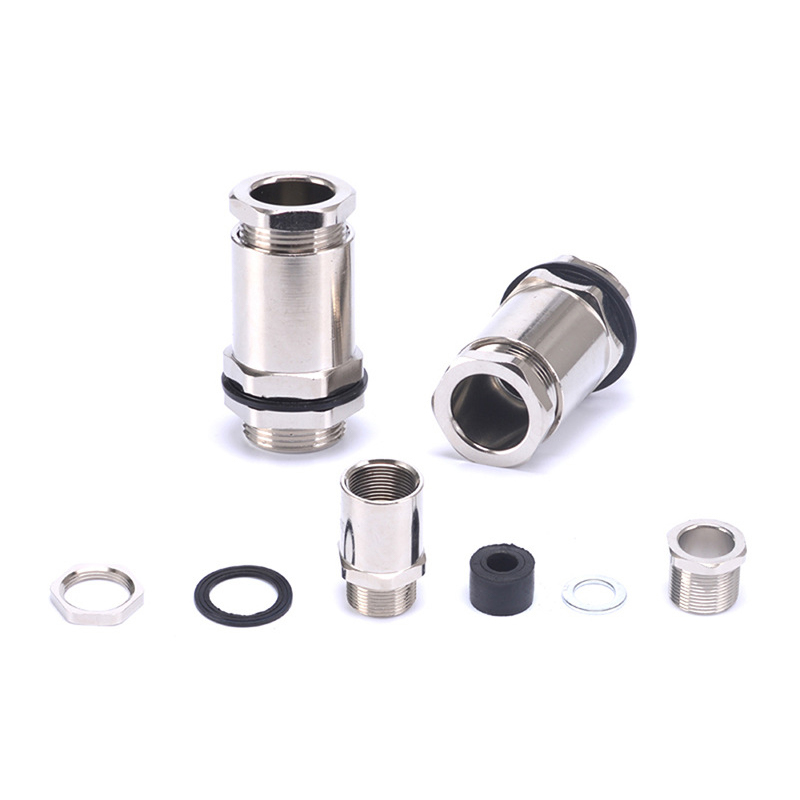 Pressure-type explosion-proof connector stuffing box copper nickel-plated explosion-proof cable waterproof gland British and American NPT1NPT3/4