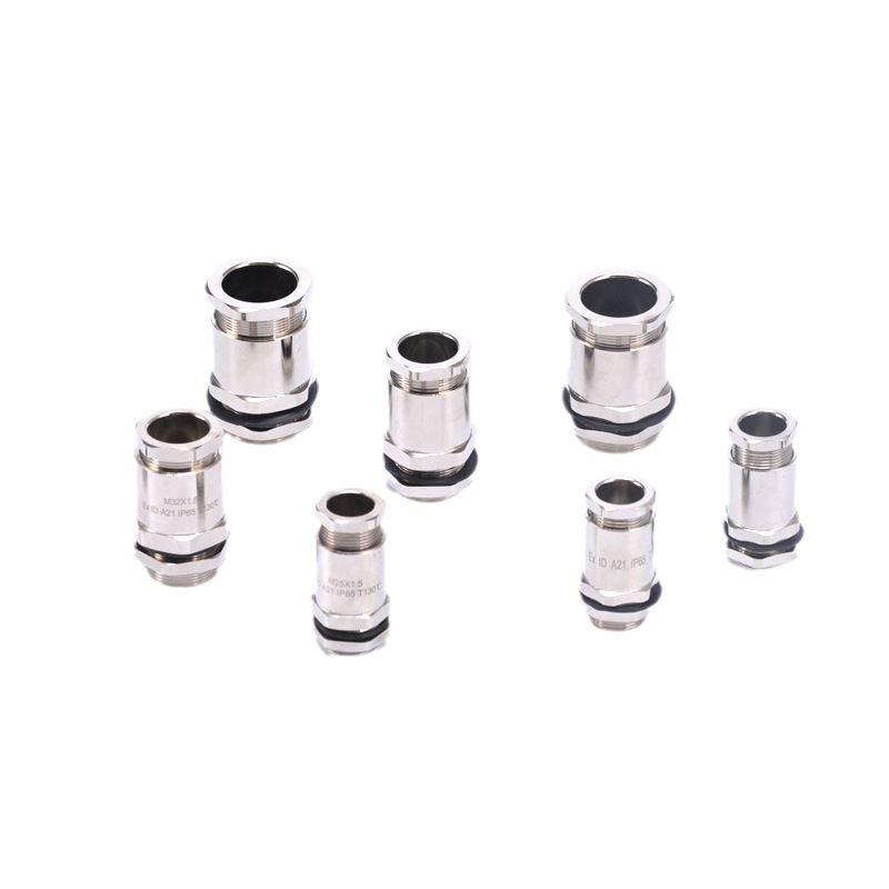 Pressure-type explosion-proof connector stuffing box copper nickel-plated explosion-proof cable waterproof gland British and American NPT1NPT3/4