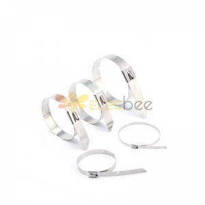 Stainless steel tie steel ball self-locking 304 wire bridge metal tie outdoor anti-oxidation marine cable tie