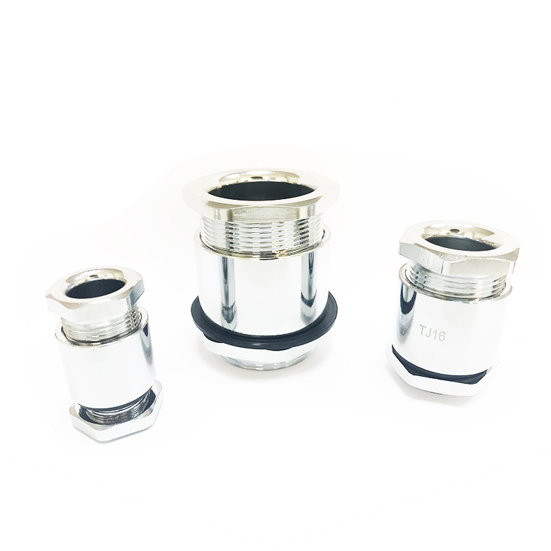 TJ marine stuffing box metal clamp compression explosion-proof gland cable joint copper chrome-plated locking fixed joint