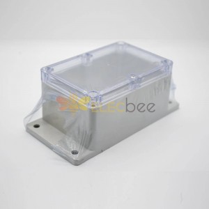 Caixa de junção elétrica à prova de intempéries 81×120×65 ABS plástico transparente tampa com orelhas