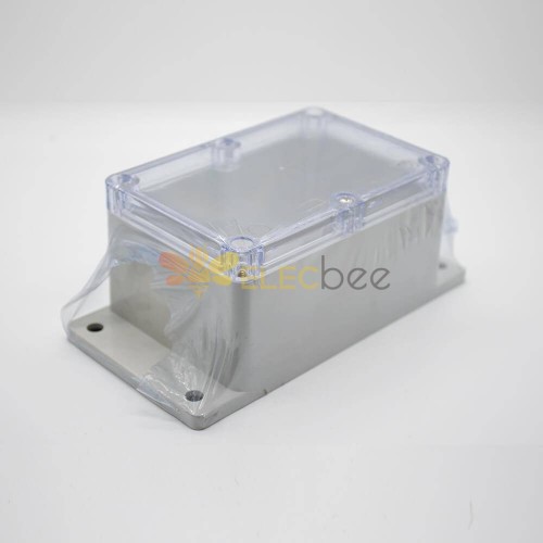 透明防水接線盒ABS塑料透明蓋螺絲固定帶耳矩形81×120×65