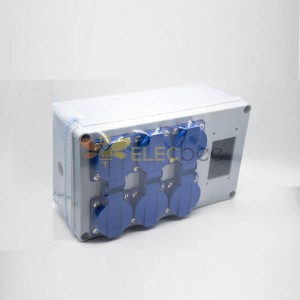 Wasserdichte Steckdosenbox Kunststoffgehäuse 6-polige Steckdose mit anpassbarem Bildschirm