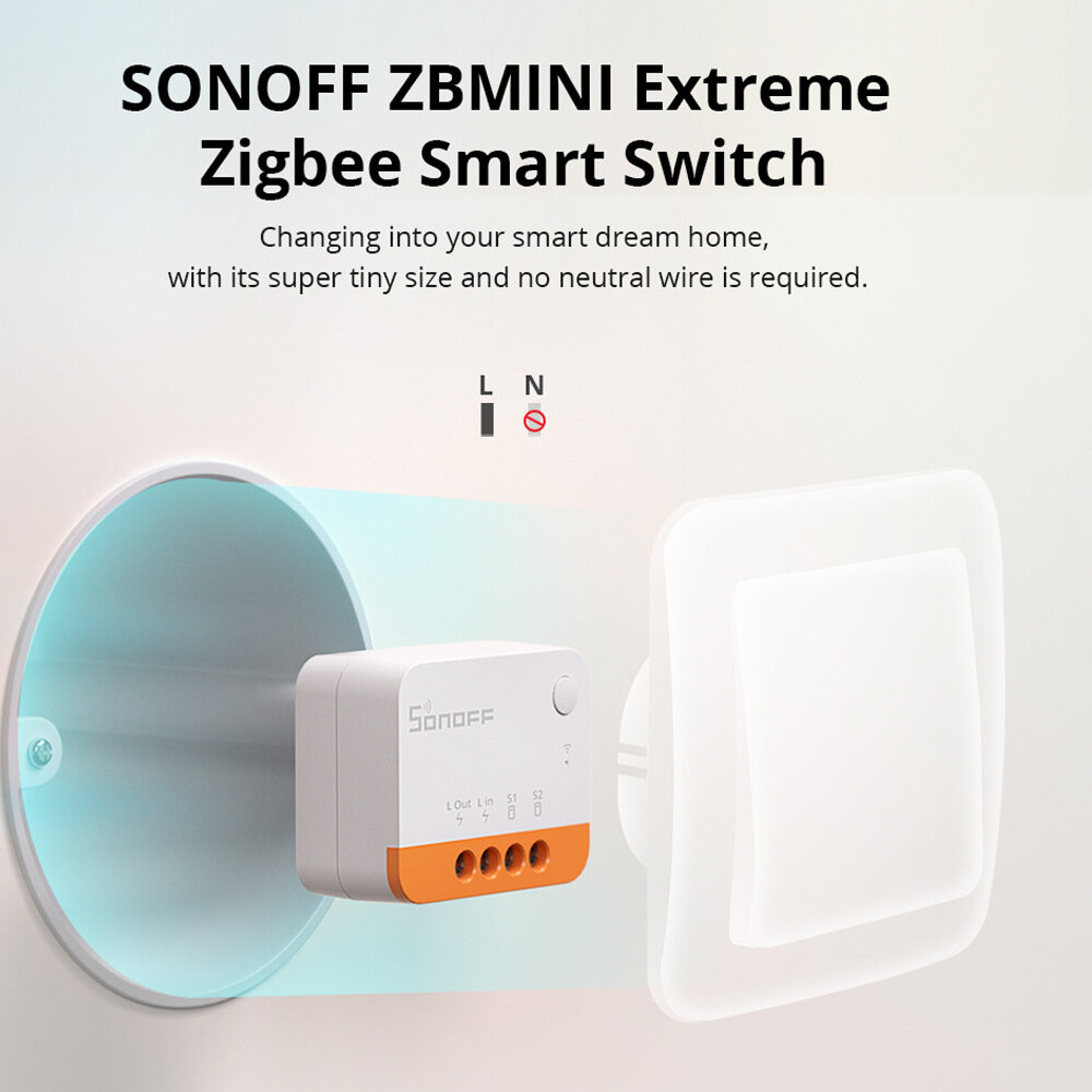 10 unidades Sonoff ZBMINI L2 Smart Zigbe3.0 Switch Sem neutro necessário Módulo de relé de controle bidirecional inteligente Timer Controle de voz com hubs Alexa Google Zigbe