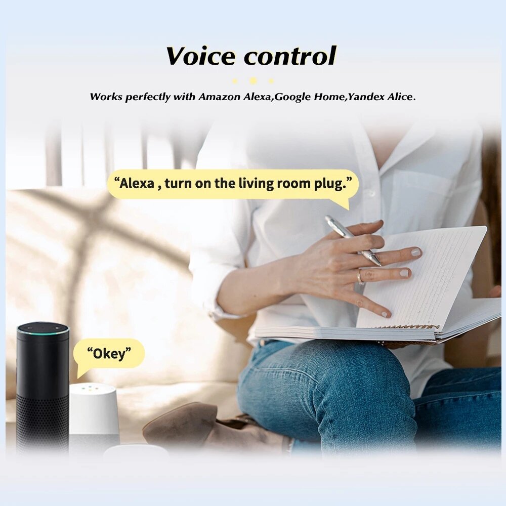 16A/20A Tomada Inteligente UE AC100-240V WiFi Smart Plug Power Outlet Controle de Voz com Alexa Google Home