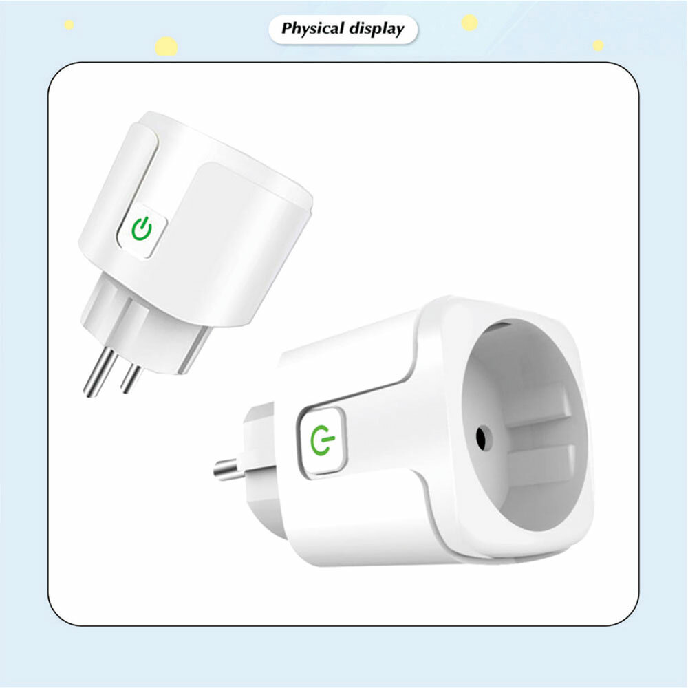 16A/20A Tomada Inteligente UE AC100-240V WiFi Smart Plug Power Outlet Controle de Voz com Alexa Google Home