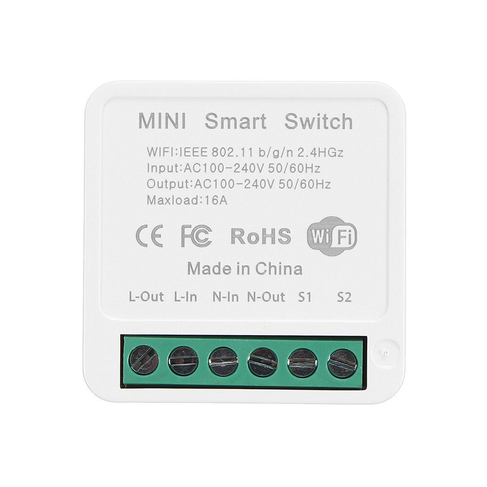 16A Mini Smart Wifi DIY Switch Support 2 Way Control Smart Home Automation Module Work with Alexa Google Home Smart Life App