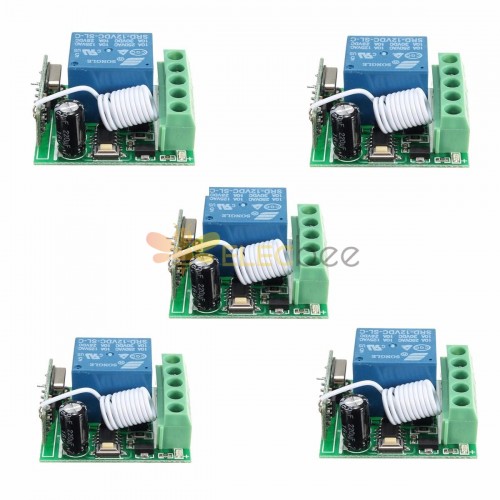 5Pcs DC12V 10A 1CH 433MHz Relé sem fio RF Controle Remoto Receptor de interruptor