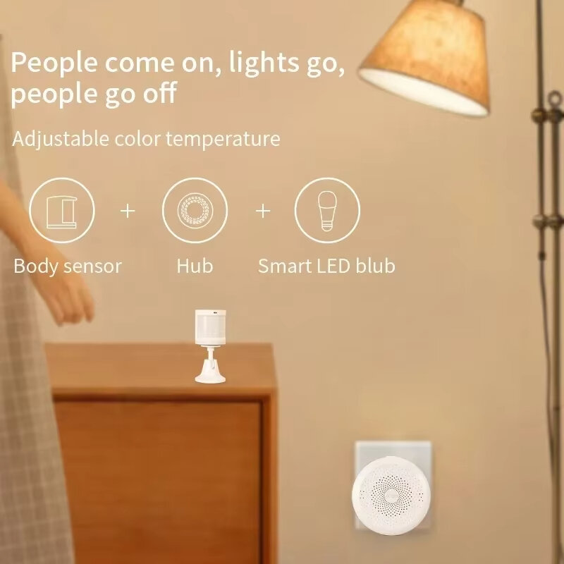 Aqara M1S Smart Hub Gateway sem fio Zigbe 3.0 WiFi RGB LED Conexão de luz noturna Controle Remoto Trabalho com Xiaomi Mijia Homekit APP