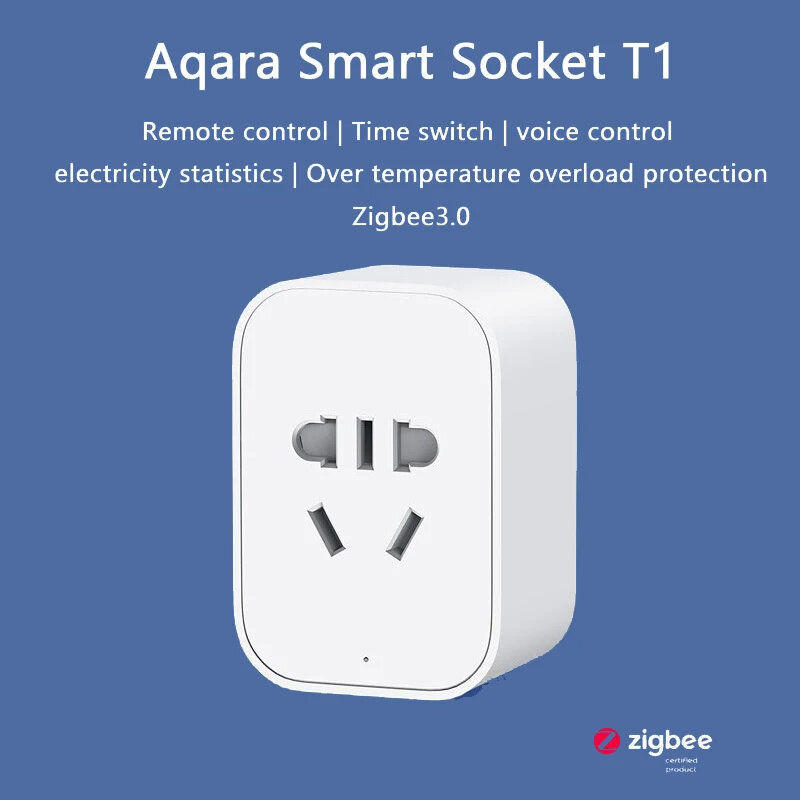 Aqara T1 Tomada de parede inteligente Zigbee3.0 Controle remoto Tomada sem fio de cinco furos Função de temporização Suporte para controle de voz com Homekit Siri Home APP Versão chinesa