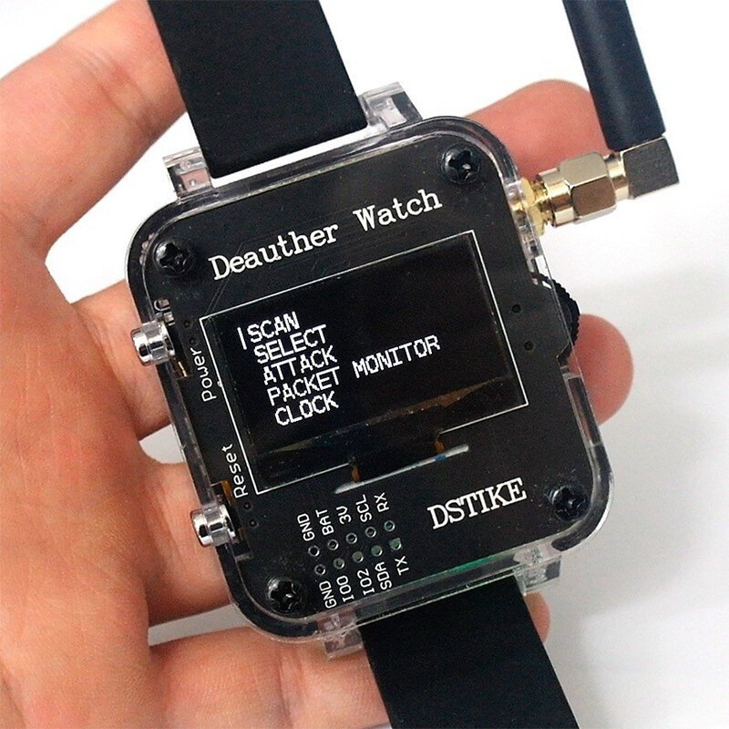 DSTIKE Deauther Watch V3S Internet of Things IOT Security Test Watch Hacker Maker Watch