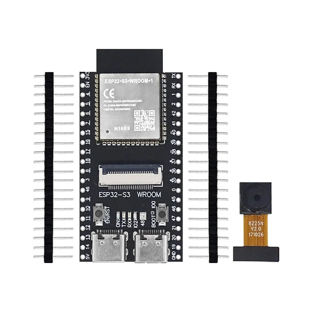 ESP32-S3 WROOM N16R8 CAM Development Board WiFi+bluetooth Module Collocated with OV2640/5640 Camera