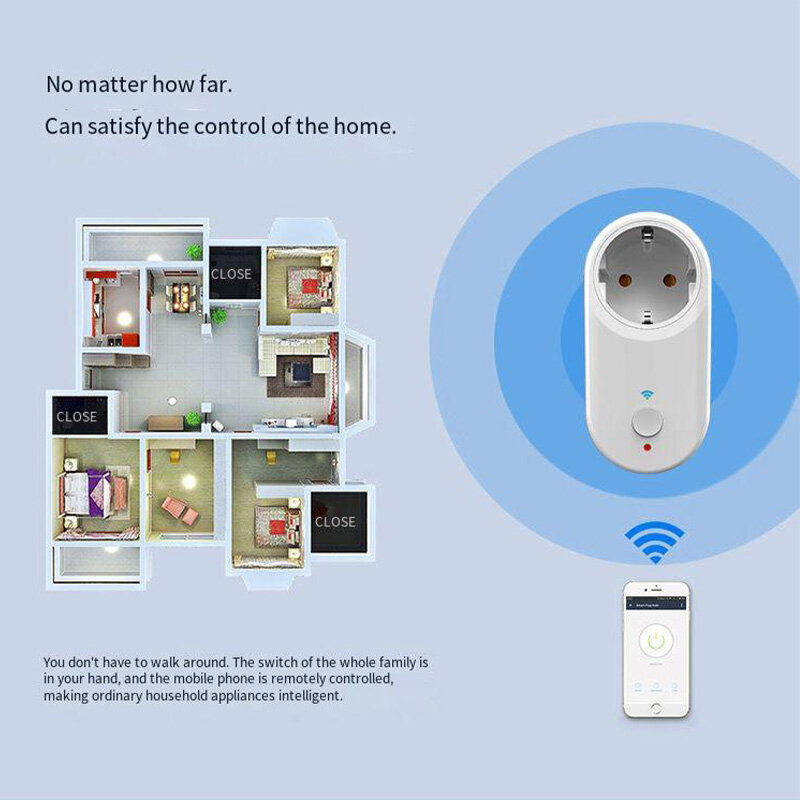 GC701 16A Smart WiFi Socket AC90-250V EU Plug Power Outlet APP Controle Suporte Alexa Google Voice Control