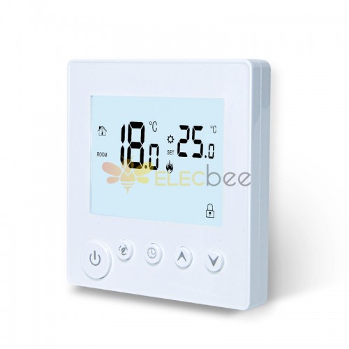 KC01 Aquecimento de piso elétrico de água Termostato de parede AC90V-240V Alta potência 3A 16A 25A Controlador de temperatura Display LCD digital para ambientes internos