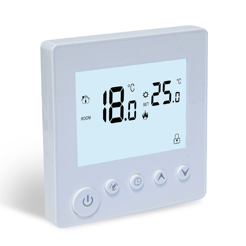 KC01 Aquecimento de piso elétrico de água Termostato de parede AC90V-240V Alta potência 3A 16A 25A Controlador de temperatura Display LCD digital para ambientes internos