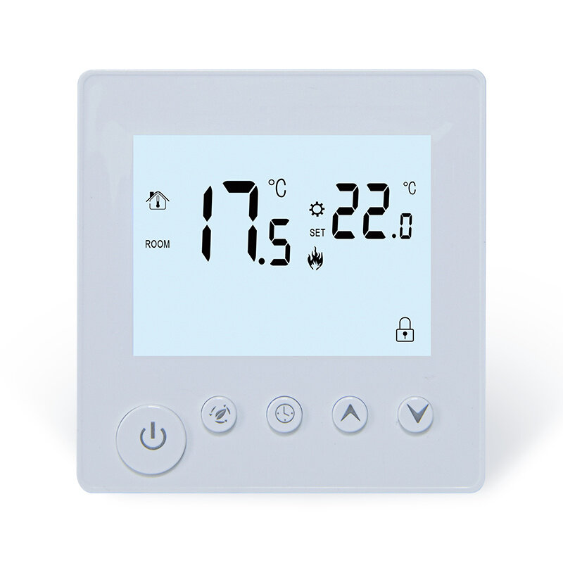 KC01 Aquecimento de piso elétrico de água Termostato de parede AC90V-240V Alta potência 3A 16A 25A Controlador de temperatura Display LCD digital para ambientes internos