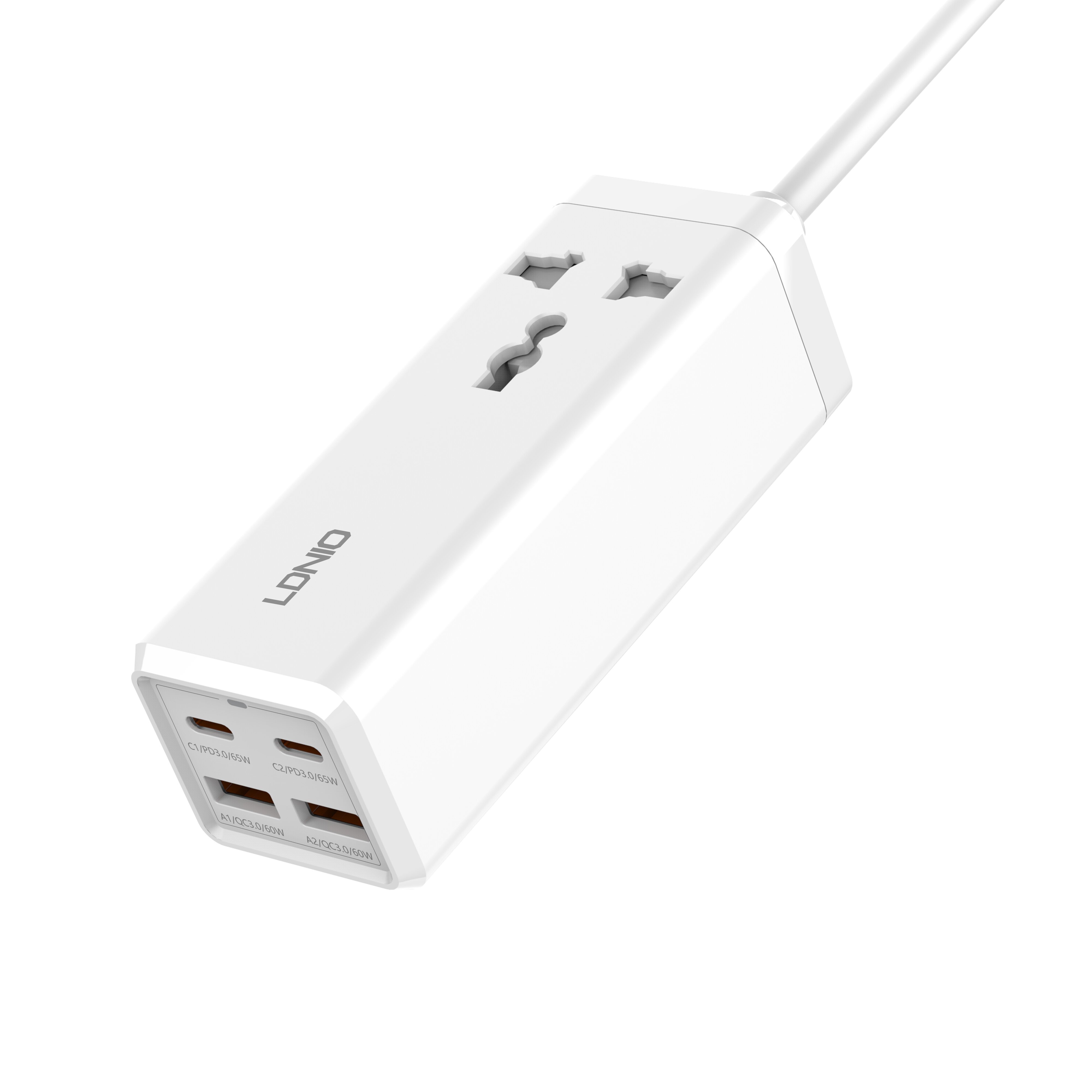 LDNIO 65W USB C Charger 4 Ports USB Output Desktop Power Strip For Laptop/Macbook/1pad/Camera/Cell Phone Fast Charge Charger