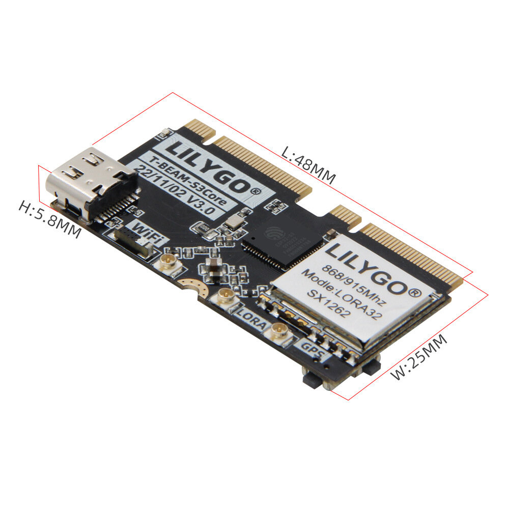 Placa de desenvolvimento SoftRF T-BeamSUPREME ESP32-S3 LoRa com SX1262 868/915 MHz GPS U-blox L76K WiFi Bluetooth 1.3 polegadas OLED