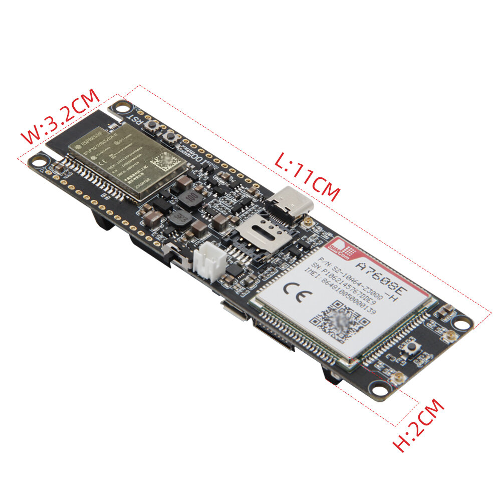 T-A7608SA-H T-A7608E-H ESP32 SIM LTE Network GPS Antenna ESP32-WROVER-E Wireless Module WiFi Bluetooth Development Board