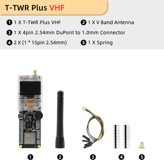 T-TWR Plus VHF ESP32-S3 Walkie-Talkie Development Board OpenEdition Integrated WiFi Bluetooth GPS OLED SA868 TF Card Battery