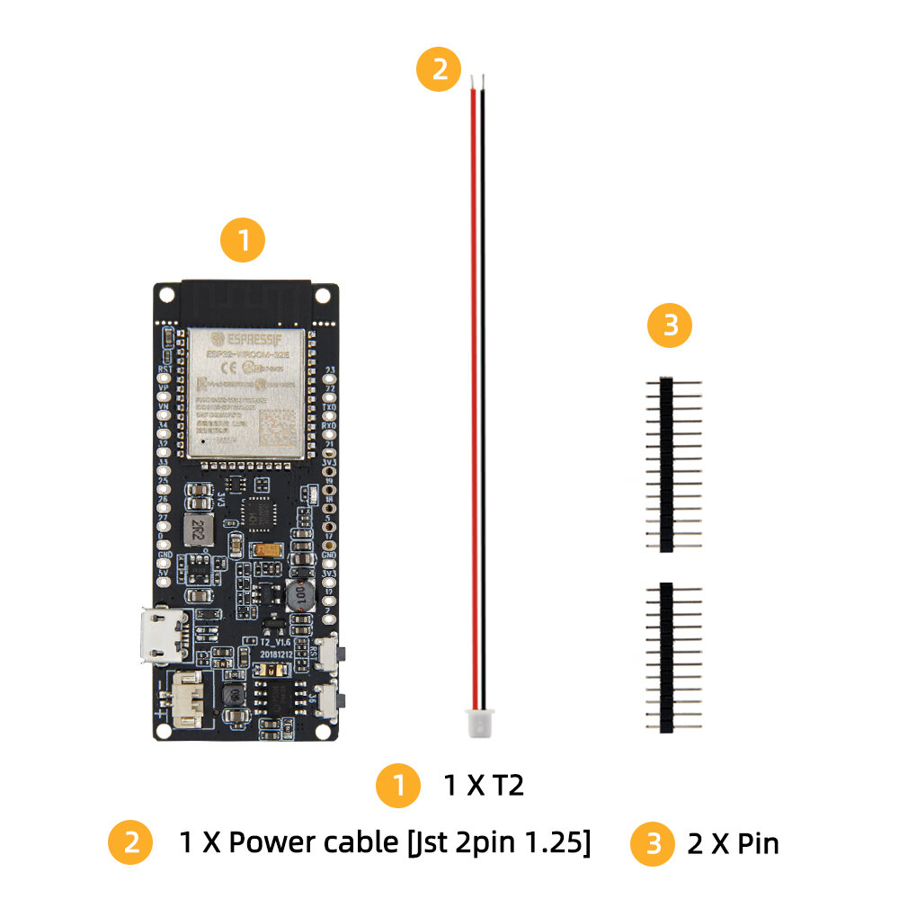 T2 ESP32 WiFi Bluetooth Wireless Module with 0.95 Inch OLED SSD1331 Display Screen SD Car Development Board