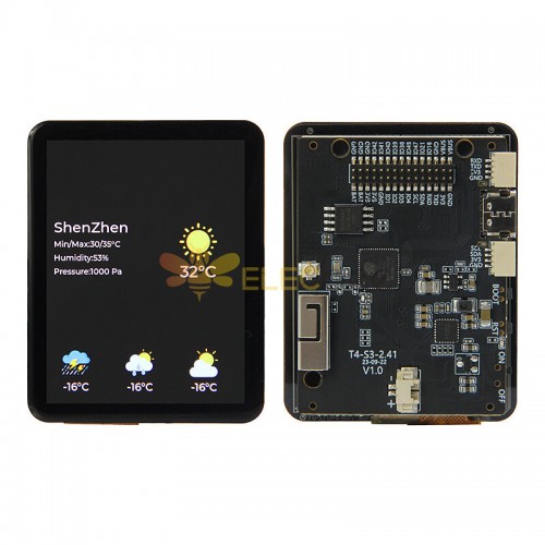 Placa de desenvolvimento com tela sensível ao toque AMOLED de 2,41 polegadas T4-S3 ESP32-S3 Tela RGB Dual-Core LX7 Microprocessador WIFI placa de módulo bluetooth