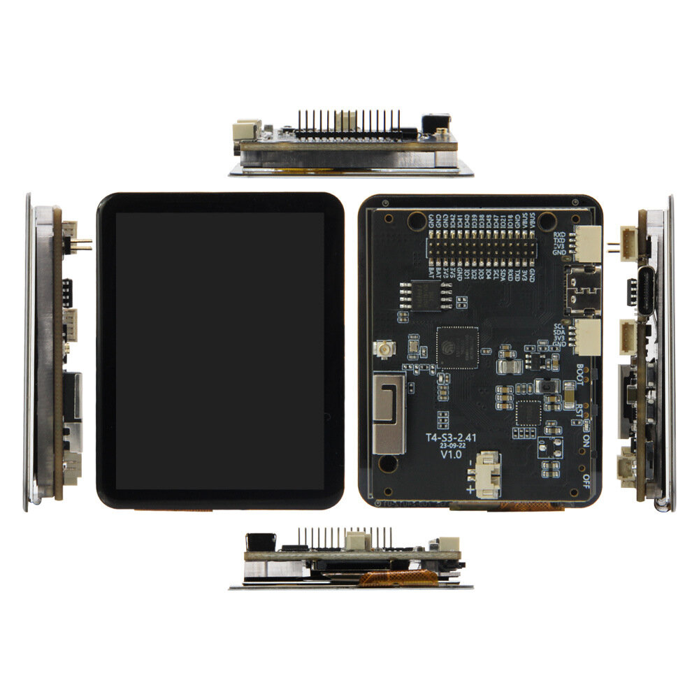 Placa de desenvolvimento com tela sensível ao toque AMOLED de 2,41 polegadas T4-S3 ESP32-S3 Tela RGB Dual-Core LX7 Microprocessador WIFI placa de módulo bluetooth