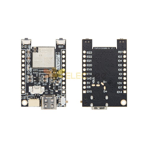 T7-C6 ESP32-C6-MINI-1 Wi-Fi6 BLE5 Thread/Zig bee SoC Development Board With Charging Chip TP4065 Wireless Protocol Bluetooth 5 Onboard BOOT Reset Switch