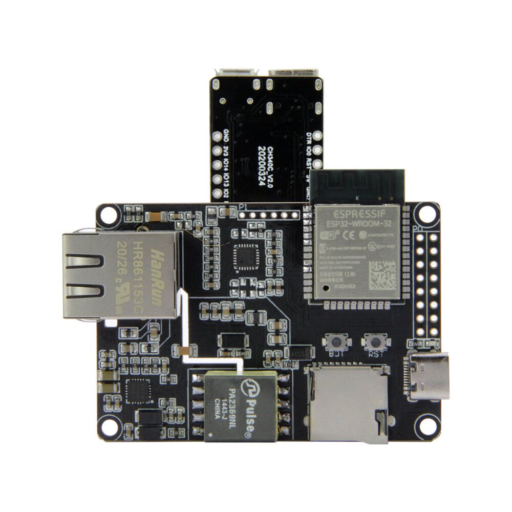 Adaptador ethernet de chip ttgo t-internet-poe ESP32-WROOM lan8720a e placa de expansão de download hardware programável