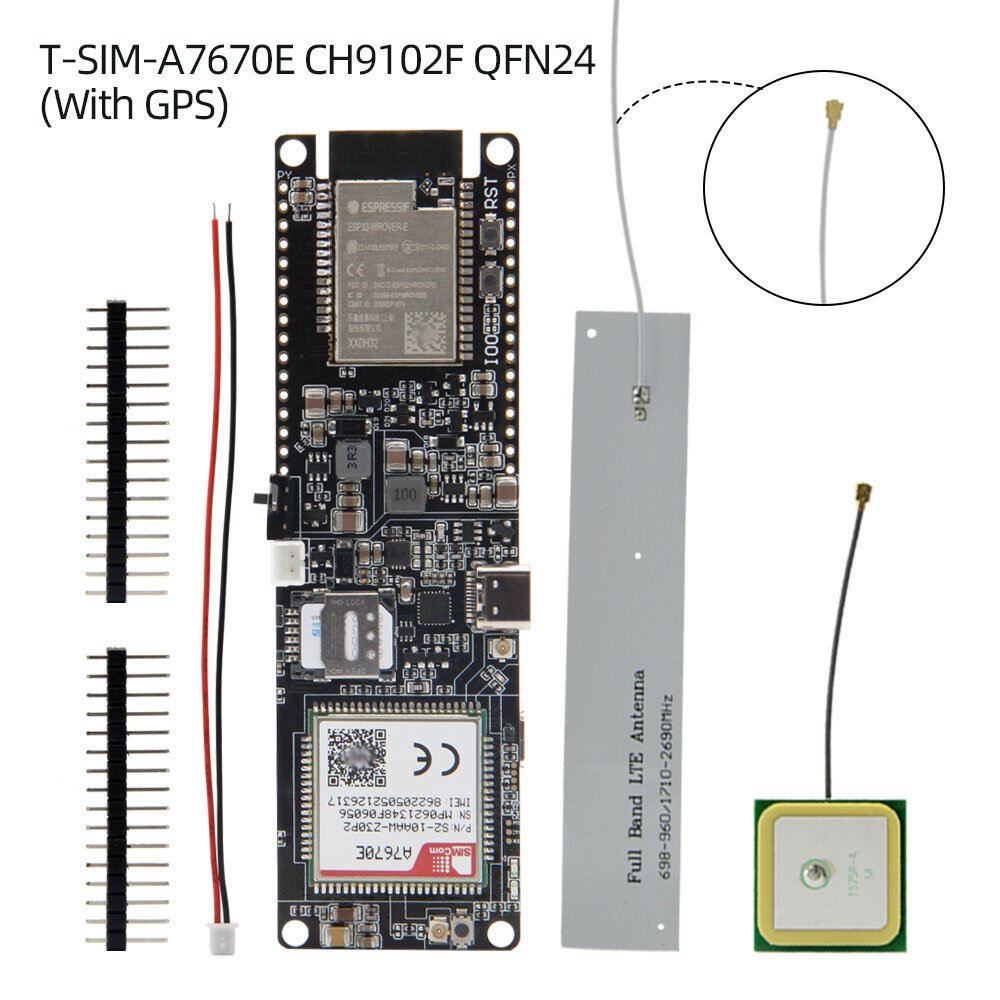 Módulo sem fio ttgo wireless a7670g a7670e a7670sa r2, chip esp32 4g lte cat1 mcu32, suporte para placa de desenvolvimento gsm/gprs/edge