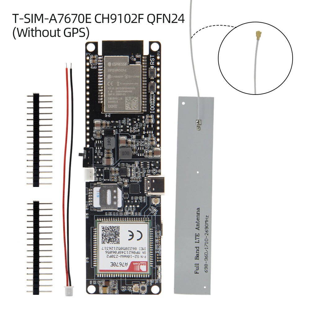 Módulo sem fio ttgo wireless a7670g a7670e a7670sa r2, chip esp32 4g lte cat1 mcu32, suporte para placa de desenvolvimento gsm/gprs/edge