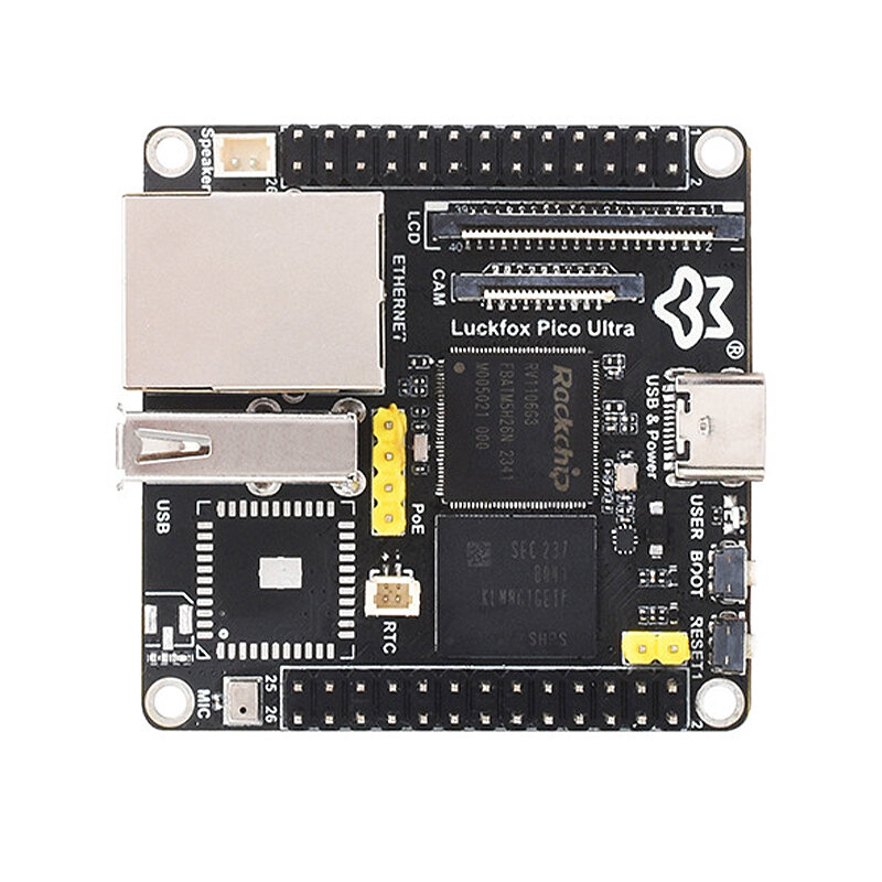 Luckfox Pico Ultra RV1106 RISC-V Linux Development Board Integrated ARM Cortex-A7/RISC-V MCU/NPU/ISP Processors with 8GB EMMC