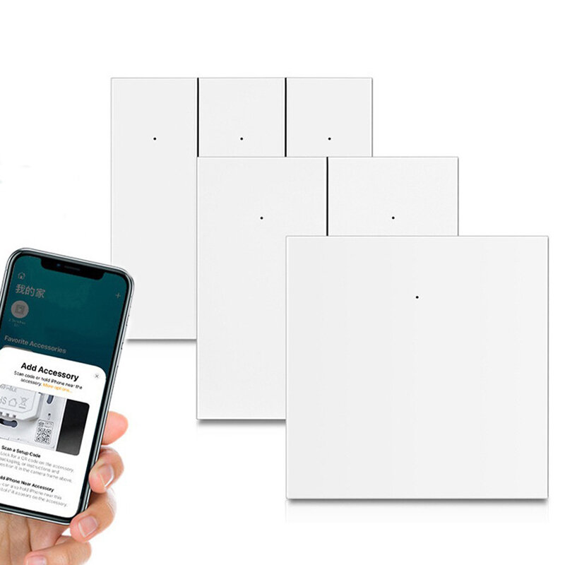 Interruptor de luz led wi-fi inteligente, plugue ue 1/2/3, sem necessidade de fio neutro, controle de voz com homekit alexa, google home