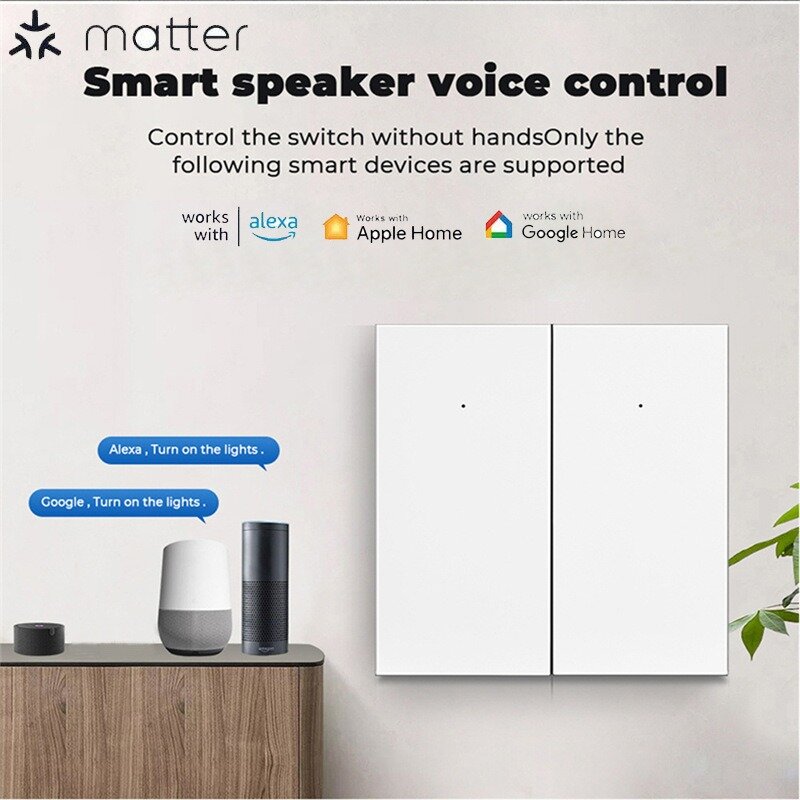 Interruptor de luz led wi-fi inteligente, plugue ue 1/2/3, sem necessidade de fio neutro, controle de voz com homekit alexa, google home