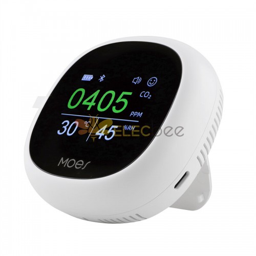 Moes Tuya bluetooth Detector de dióxido de carbono de qualidade do ar com alarme Relógio testador inteligente de temperatura, umidade e ar APP remoto Monitor sem fio