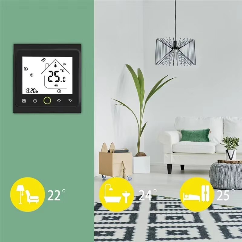 MOES Tuya WiFi Água / Piso Elétrico Aquecimento Termostato Caldeira a Gás Temperatura Painel de Toque Controlador Smart Home Controle de Voz via Alexa Google Assistant