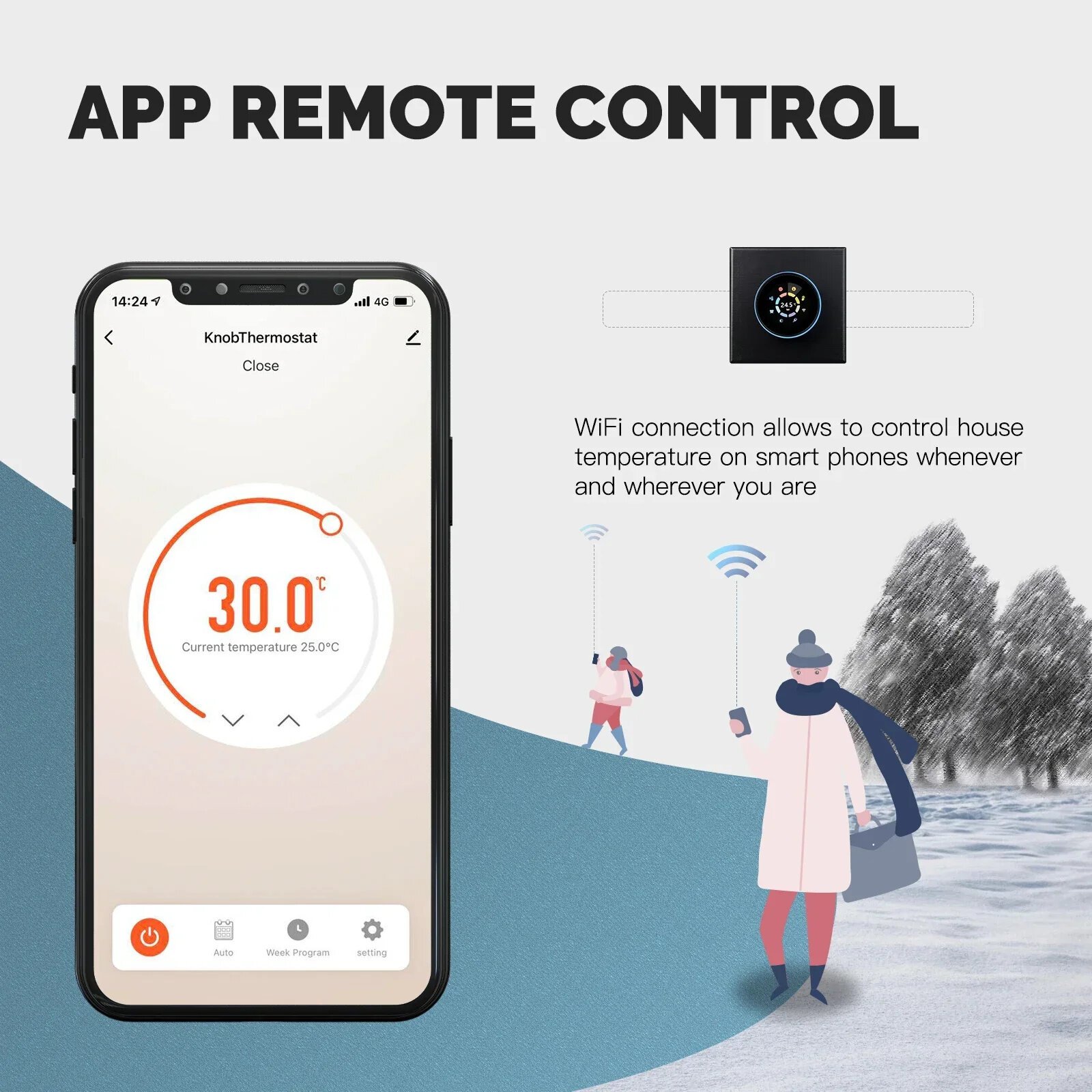 MoesHouse Smart WiFi Smart Home Termostato de botão de aquecimento com display digital Controlador de temperatura para aquecimento de caldeira de água / elétrica / gás Controle de voz funciona com Alexa Google Home